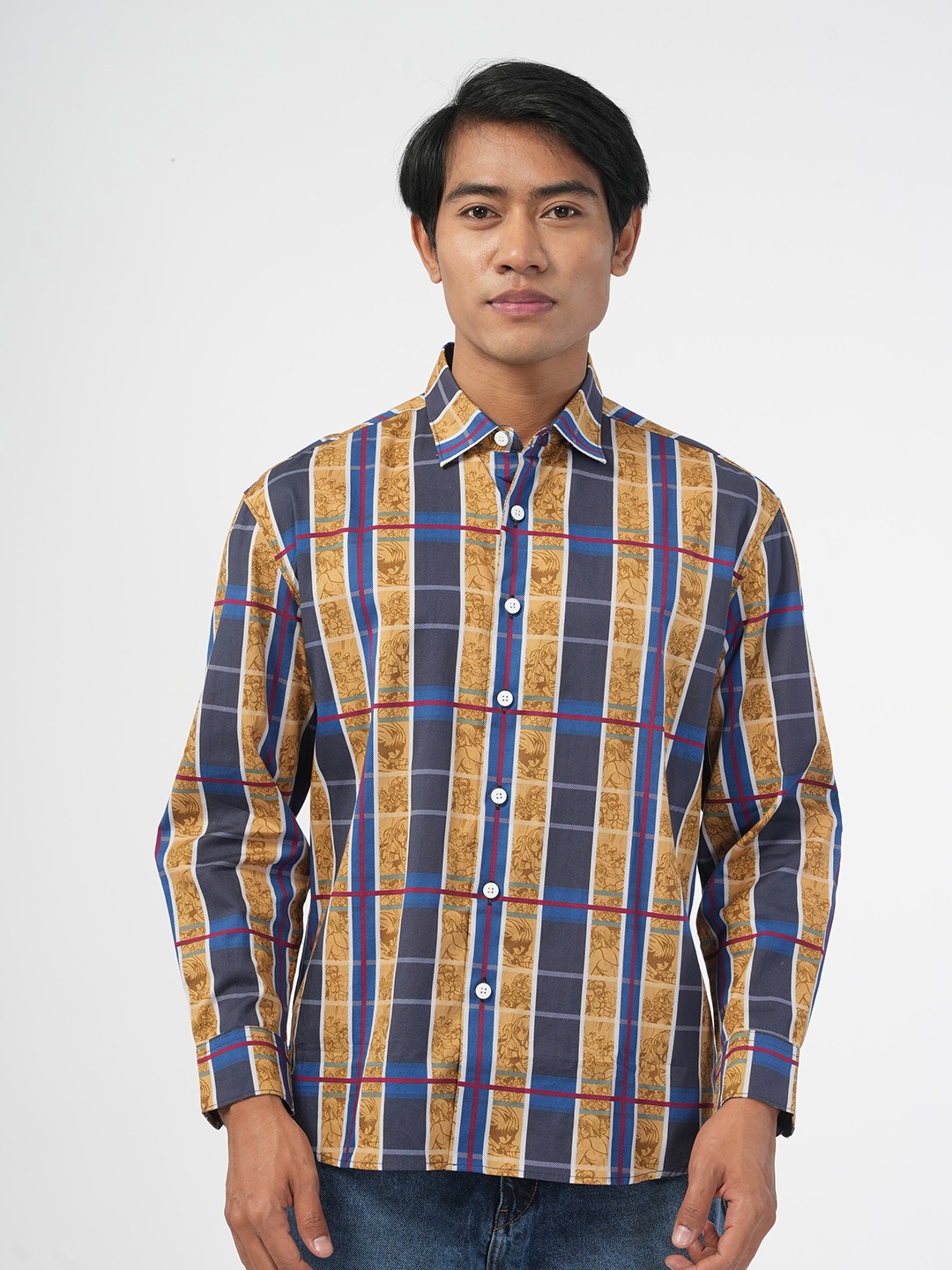 

NoBiY Naruto Printed Pure Cotton Casual Shirt, Gold
