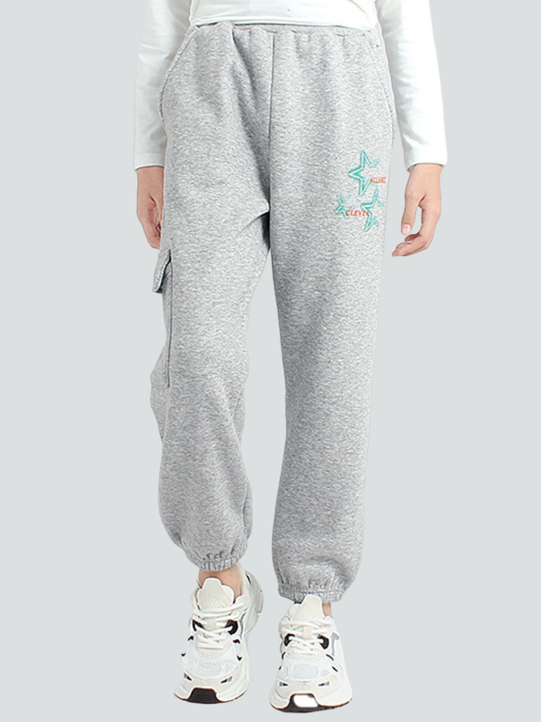 

StyleCast Girls Grey Mid-Rise Easy Wash Cotton Joggers