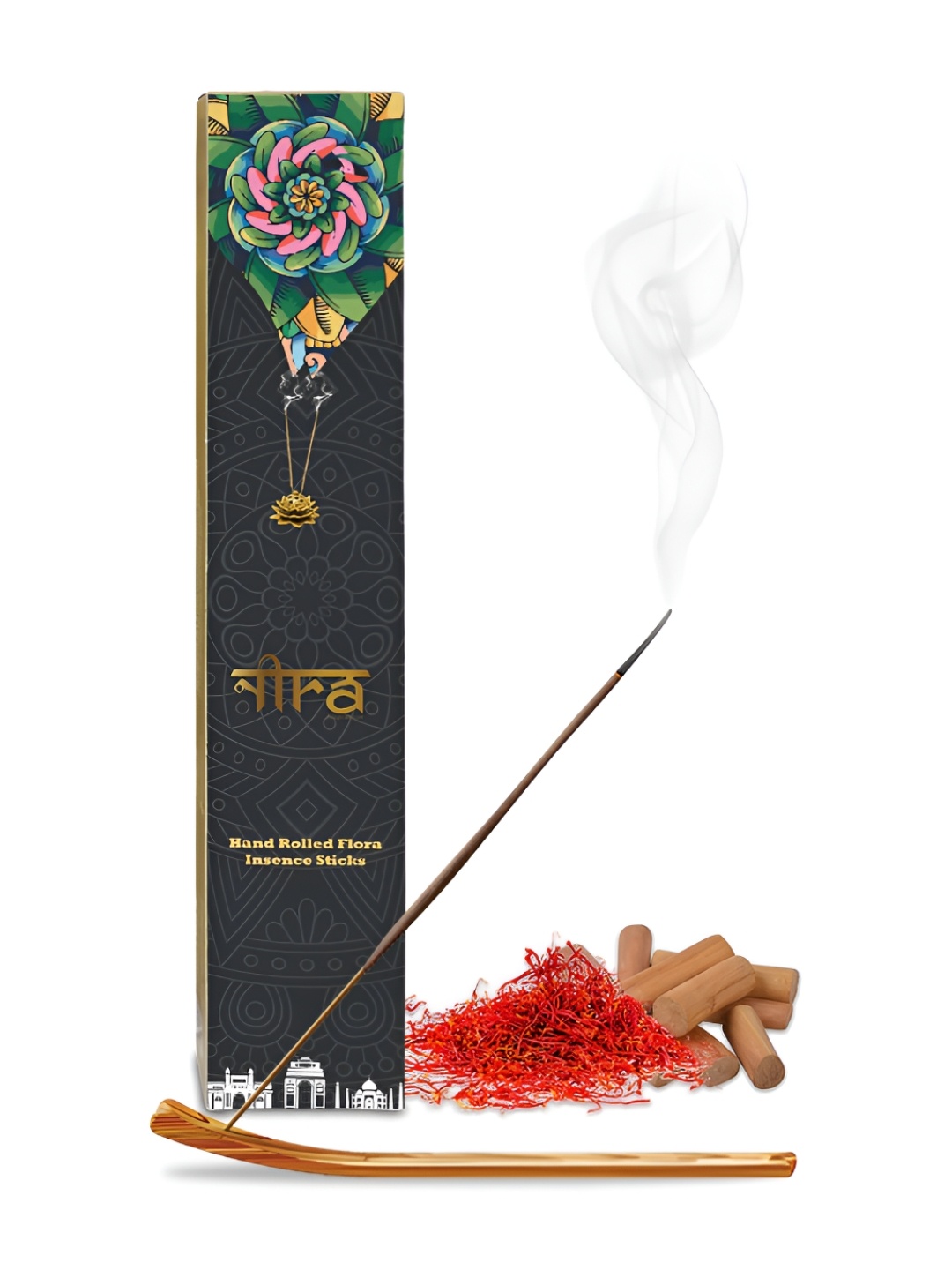 

Nira Fragrances Brown Pooja Pure Cow Dung Kesar Chandan Incense Stick