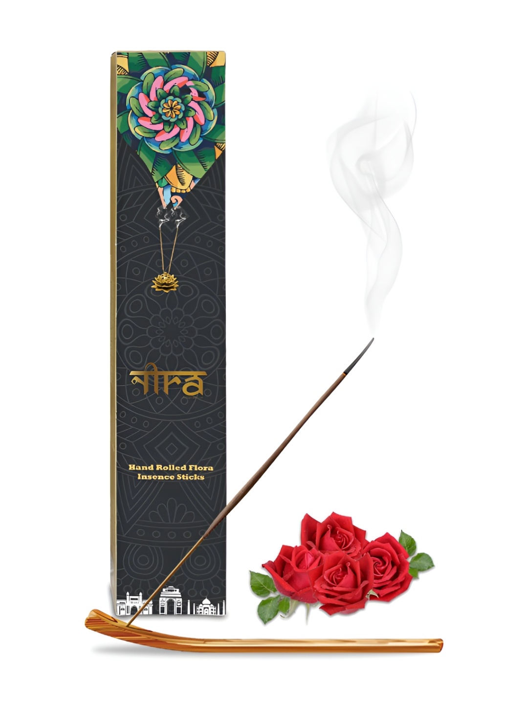 

Nira Fragrances Brown Pure Cow Dung Rose Incense Sticks