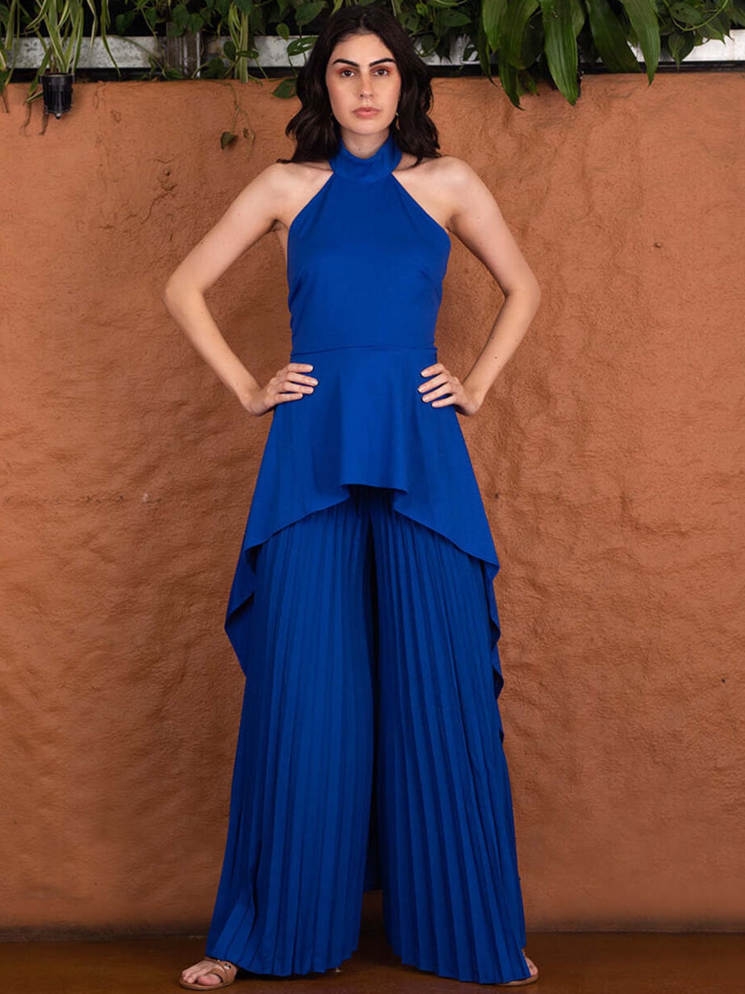 

FancyPants Halter Neck Sleeveless Tunic with Palazzo, Blue