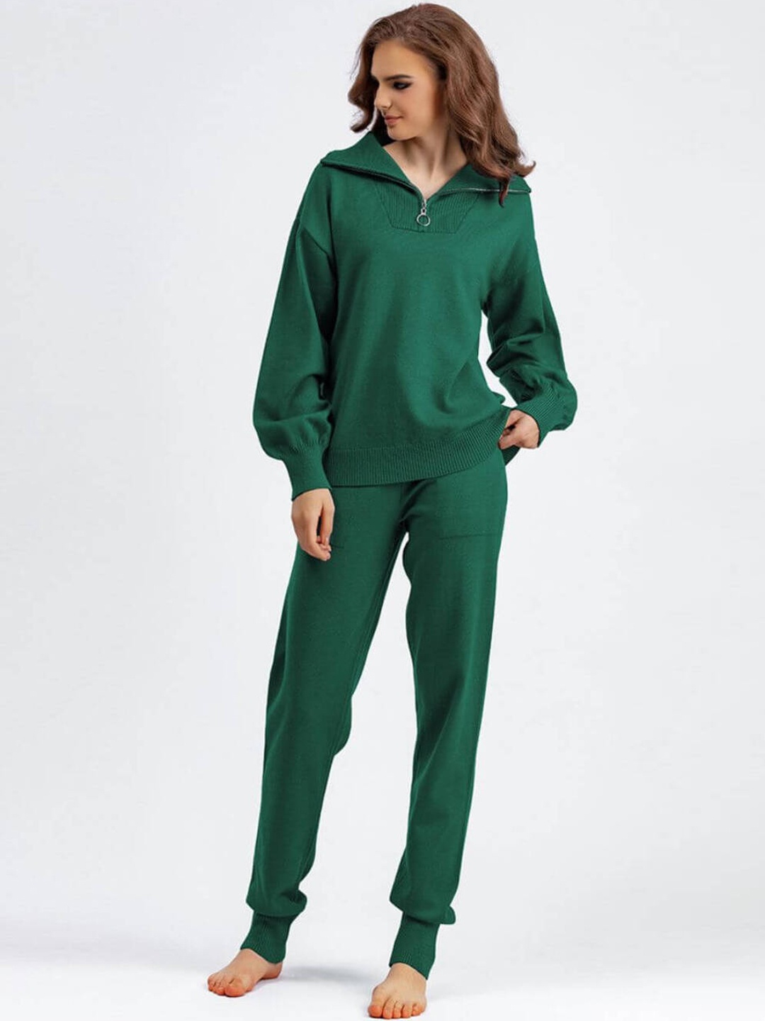 

FancyPants Pure Woollen Sweatshirt With Joggers, Green