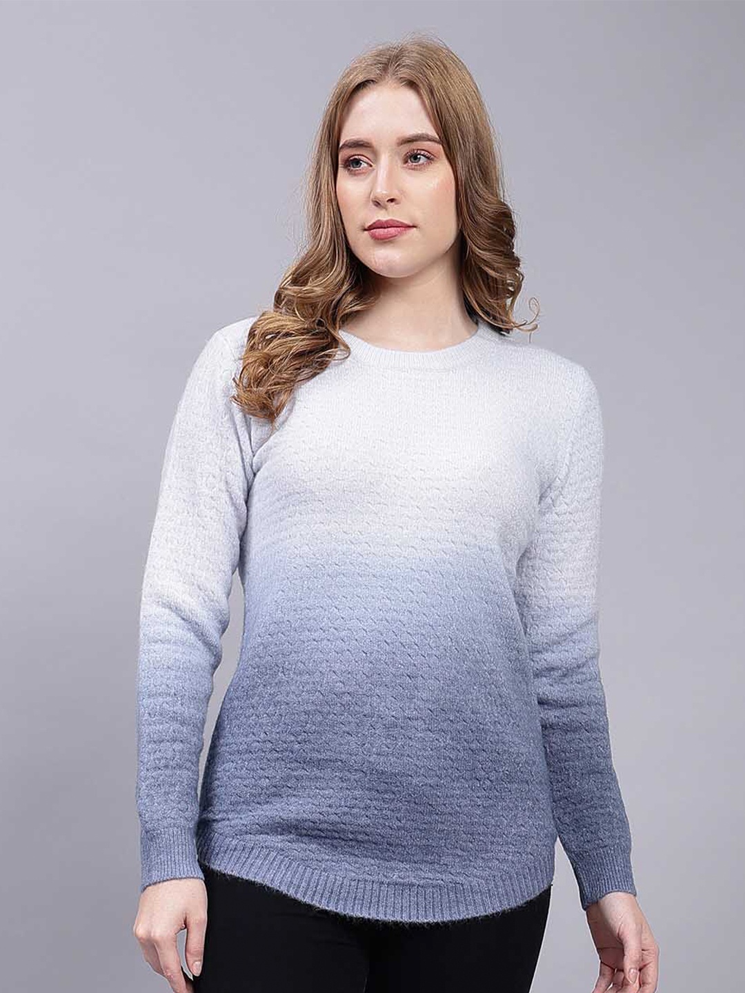 

Steele Ombre Pure Woollen Pullover, Blue