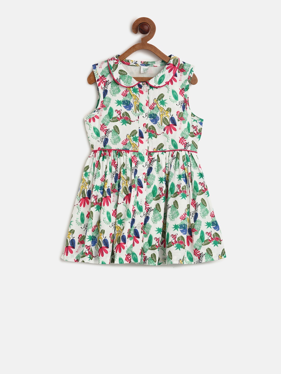 

MINI KLUB Girls Off-White Printed A-Line Dress