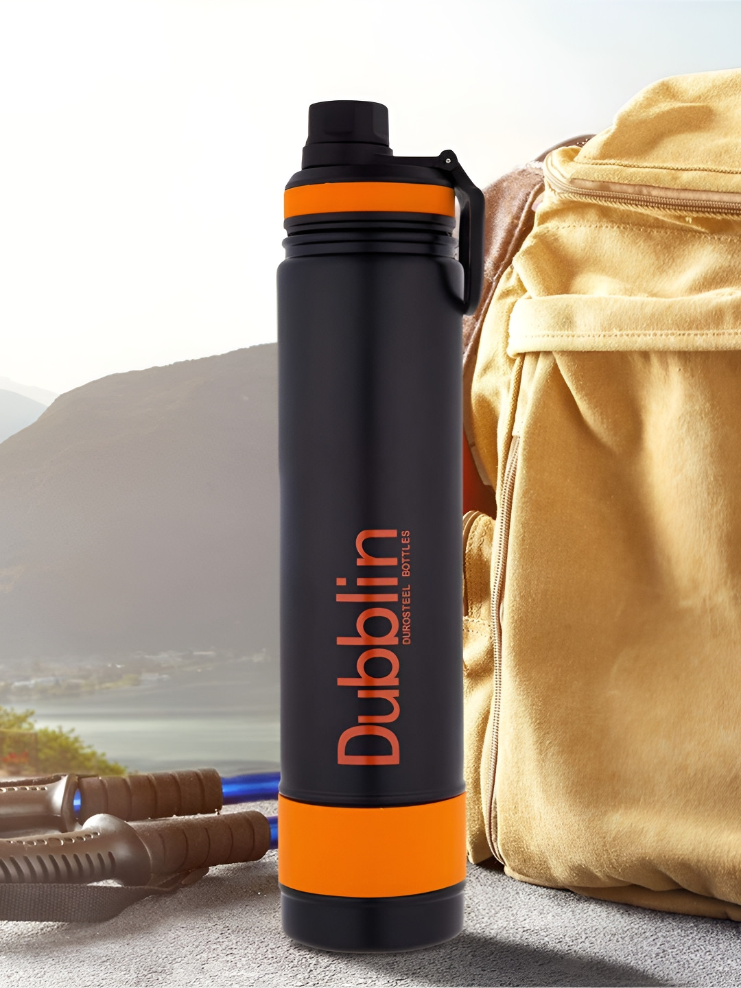 

Dubblin Trump Black & Orange Stainless Steel Double Wall Vacuum Water Bottle 910 ML