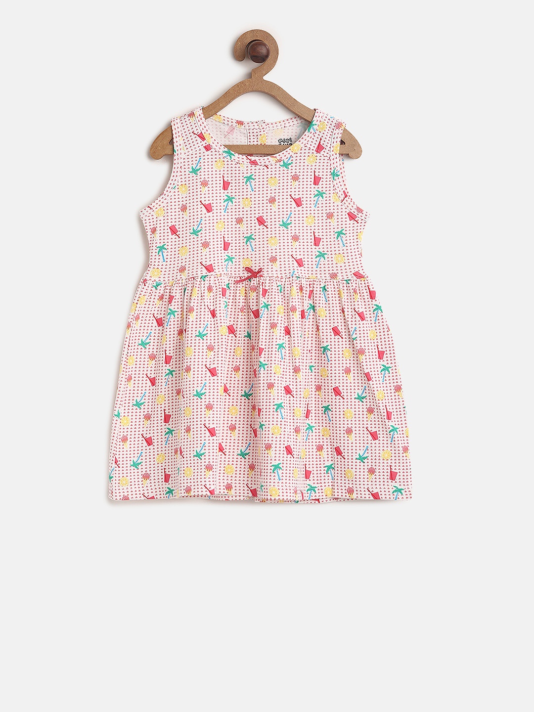 

MINI KLUB Girls Maroon & White Printed A-Line Dress