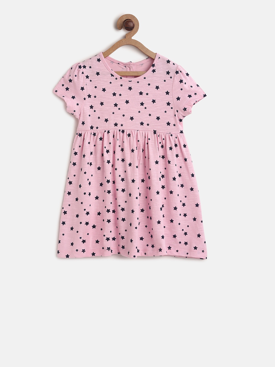 

MINI KLUB Girls Pink & Black Printed A-Line Dress