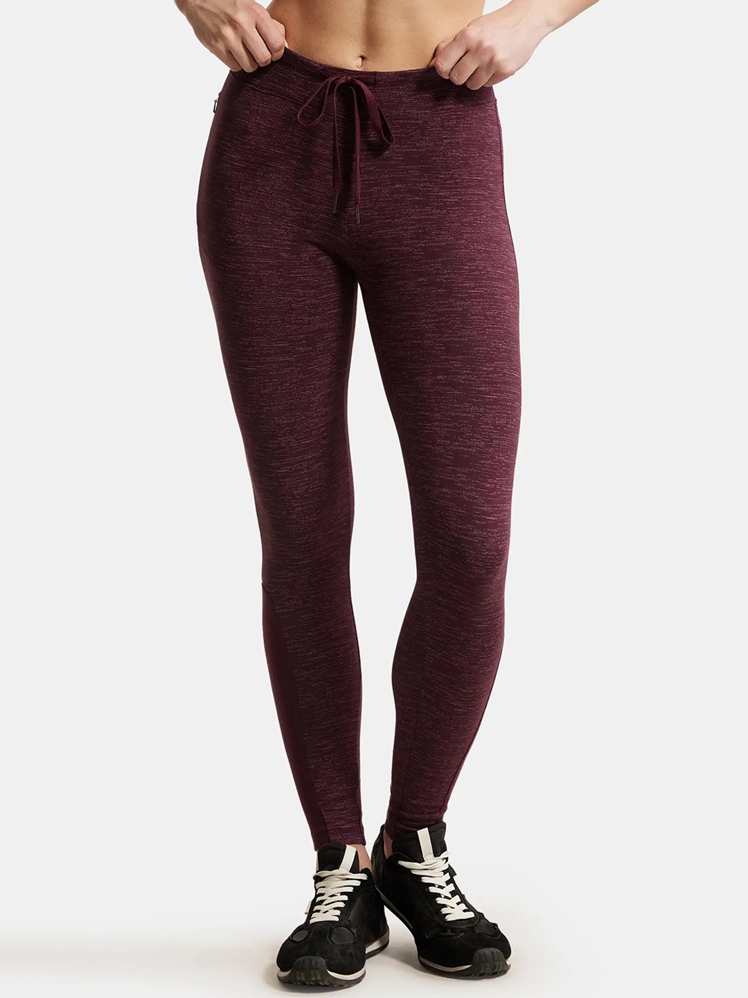 

Jockey Super Combed Cotton Stretch Yoga Pant with Side Zipper Pocket-AA01, Maroon