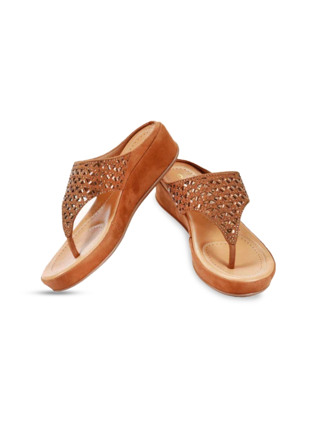 

Chere Embellished Comfort Heels With Laser Cuts, Brown