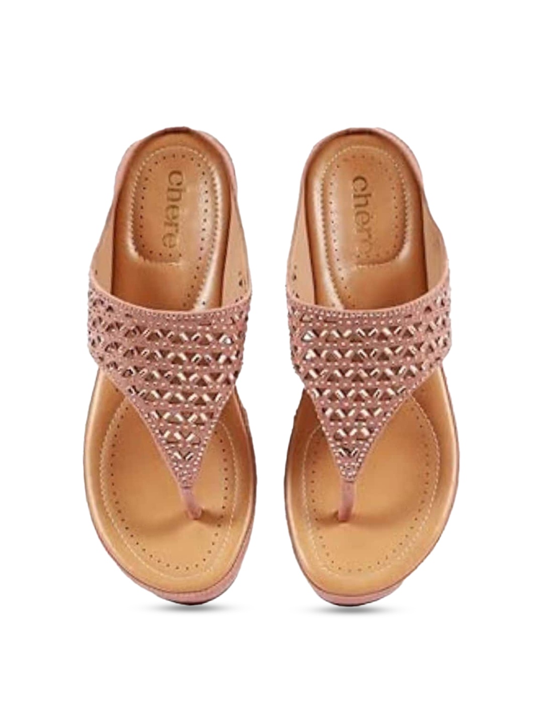

Chere Embellished Comfort Heels With Laser Cuts, Brown