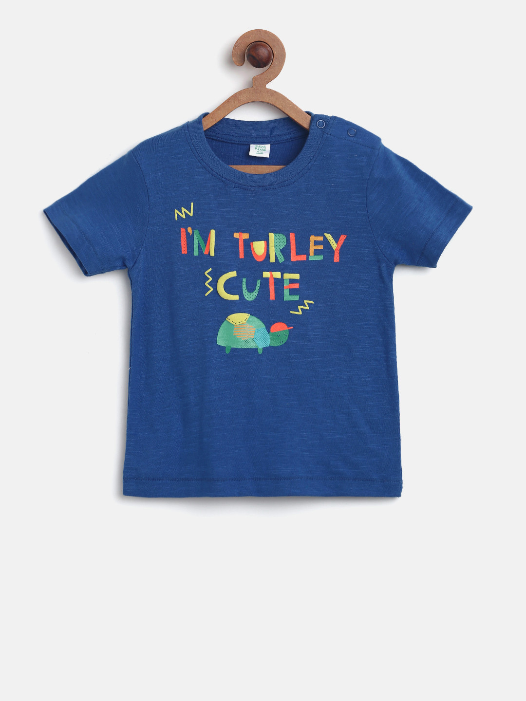 

MINI KLUB Boys Blue & Yellow Printed Round Neck T-shirt