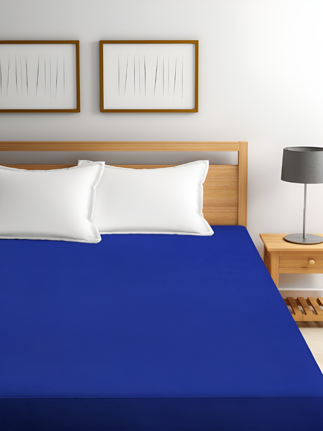 

GADDA CO Waterproof Polycotton Royal Blue Breathable Mattress Protector for Queen Bed