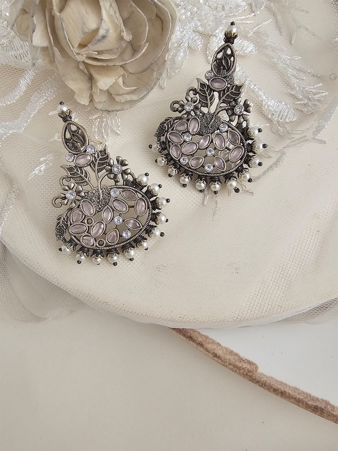 

Binnis Wardrobe Silver-Plated Beaded Drop Earrings