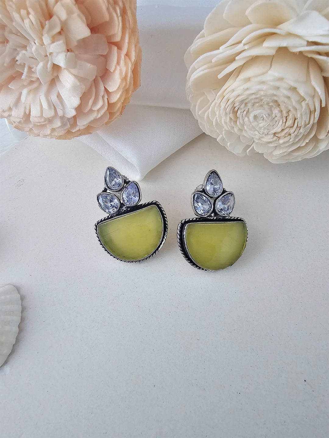 

Binnis Wardrobe Silver-Plated Beaded Studs Earrings