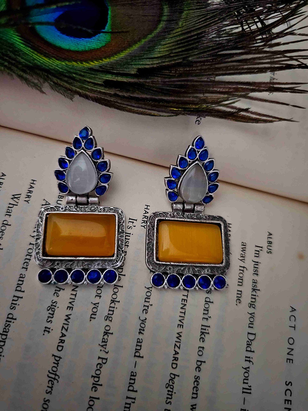

Binnis Wardrobe Silver-Plated Artificial Beads Contemporary Drop Earrings
