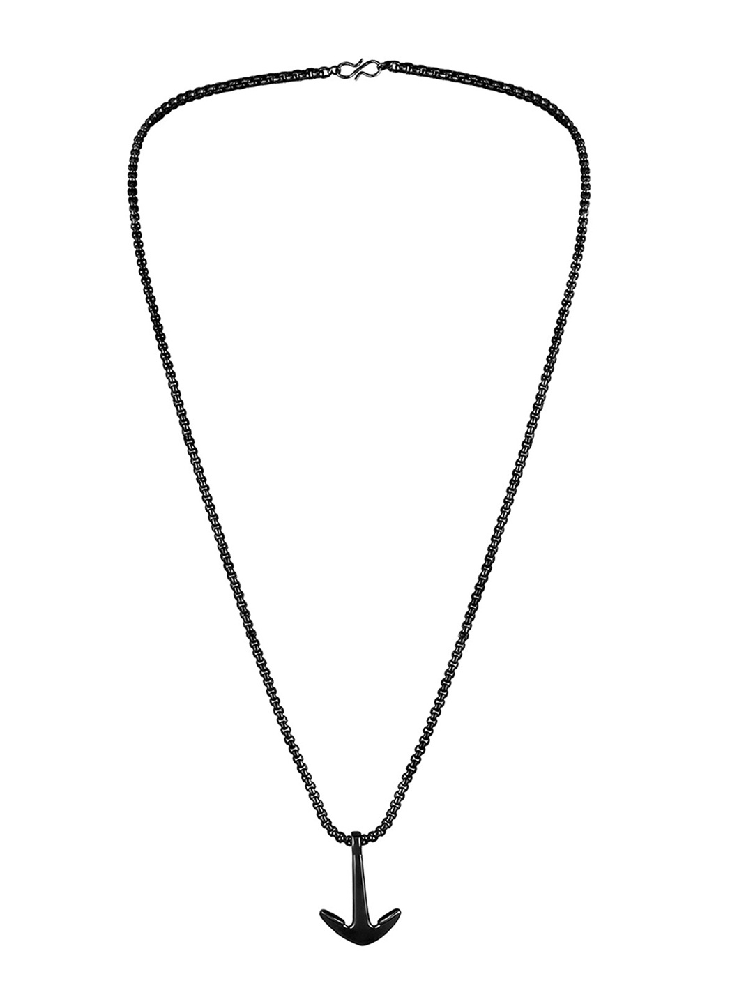 

Mahi Contemporary Ship Anchor Pendant With Chain, Black