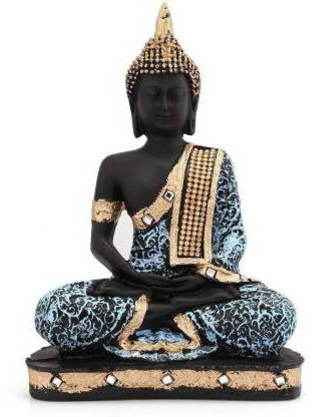 

Goldiluxe Black & Gold-Toned Buddha Sitting Idol Showpiece