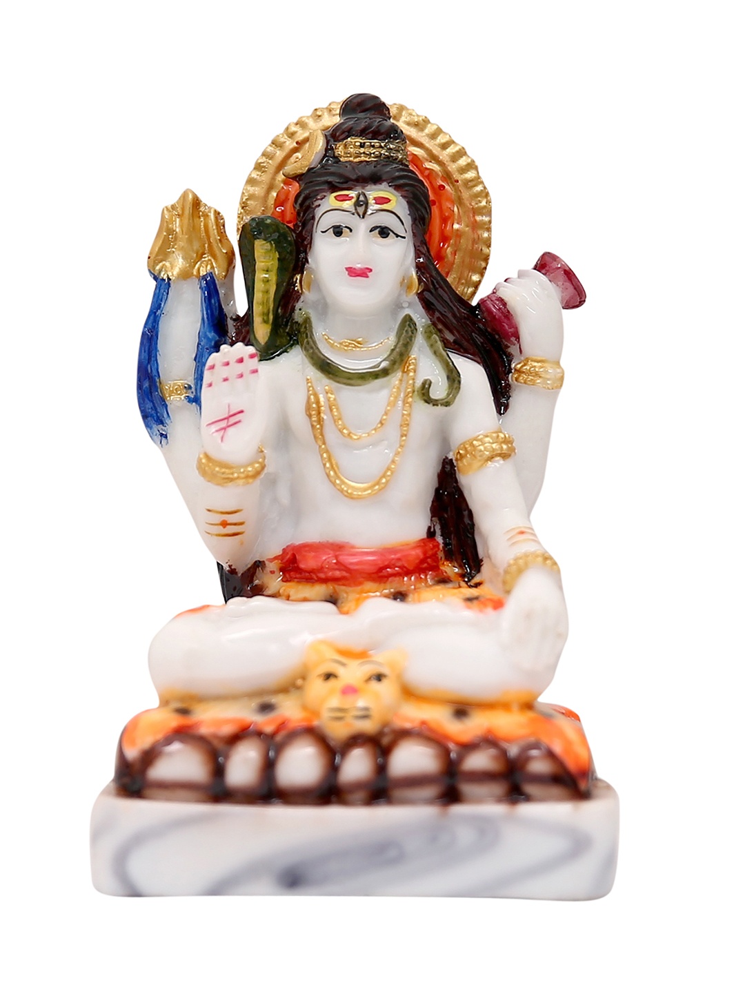 

Goldiluxe White & Red Textured Lord Shiva Showpiece