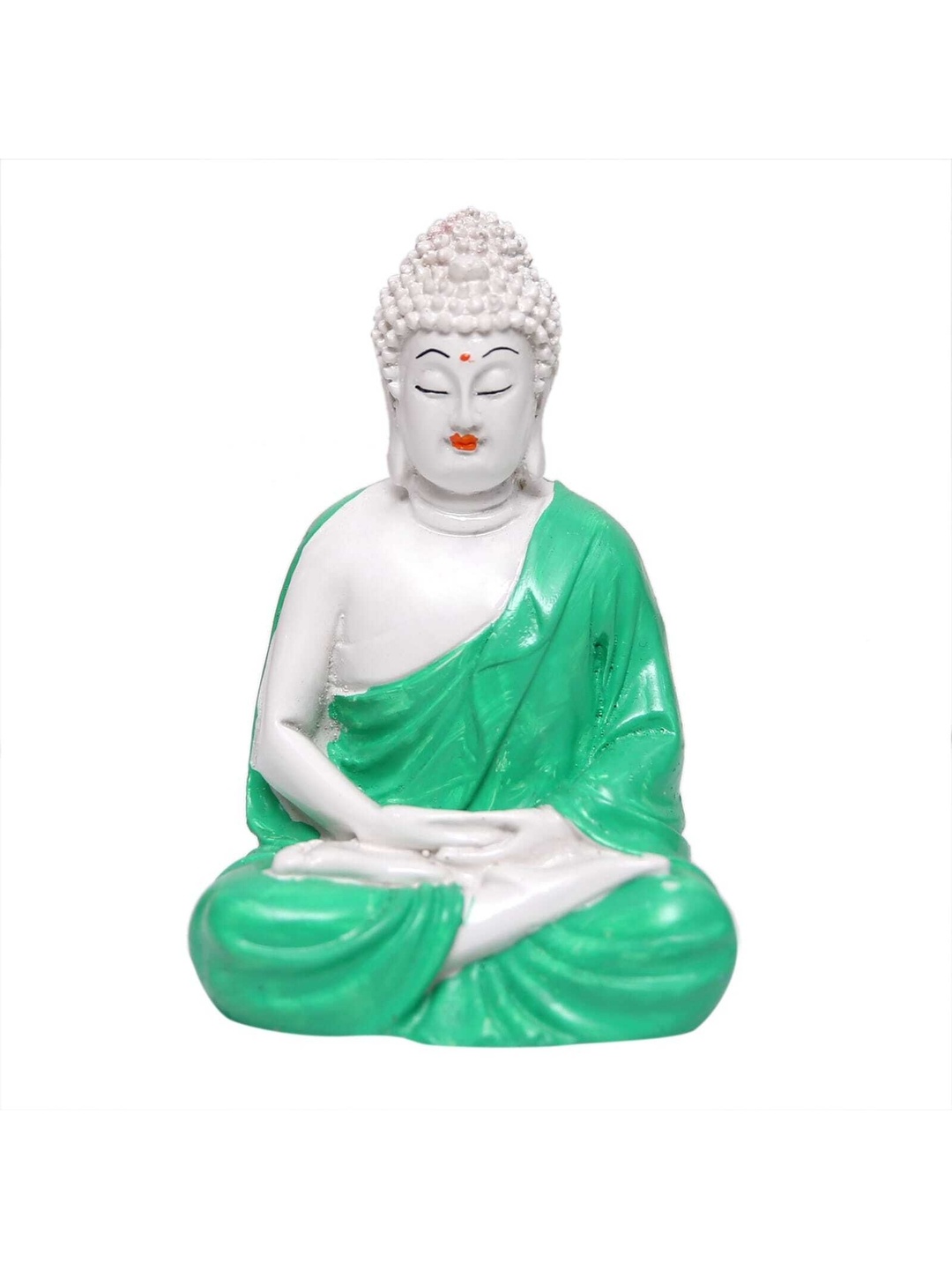 

Goldiluxe White & Green Gautam Buddha Idol Showpiece