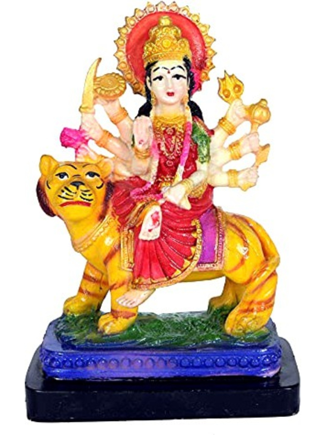 

Goldiluxe Yellow & Off White Maa Durga Devi Idol Showpiece