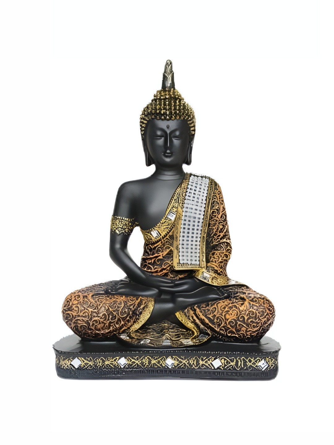 

Goldiluxe Black & Gold Toned Textured Buddha Showpiece