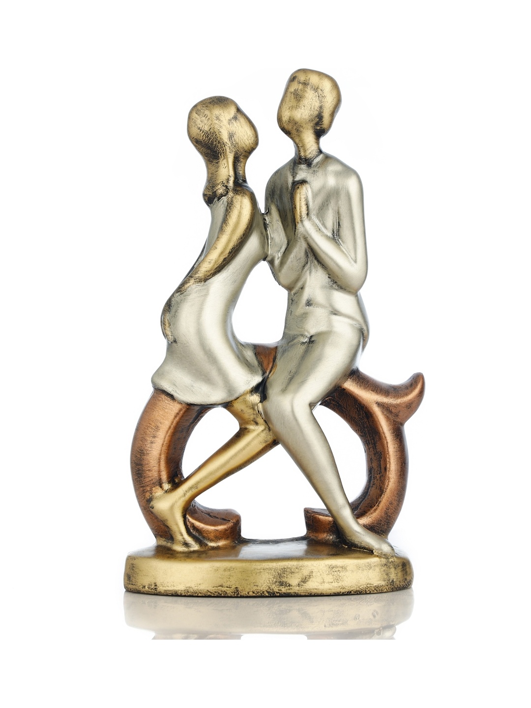 

Goldiluxe Maroon & Grey Textured Loving Couple Showpiece