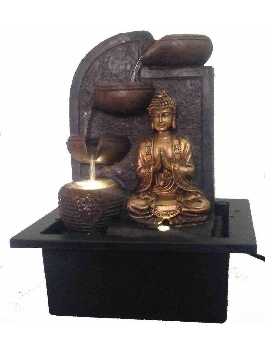 

Goldiluxe Black & Gold Toned Textured Buddha Showpiece