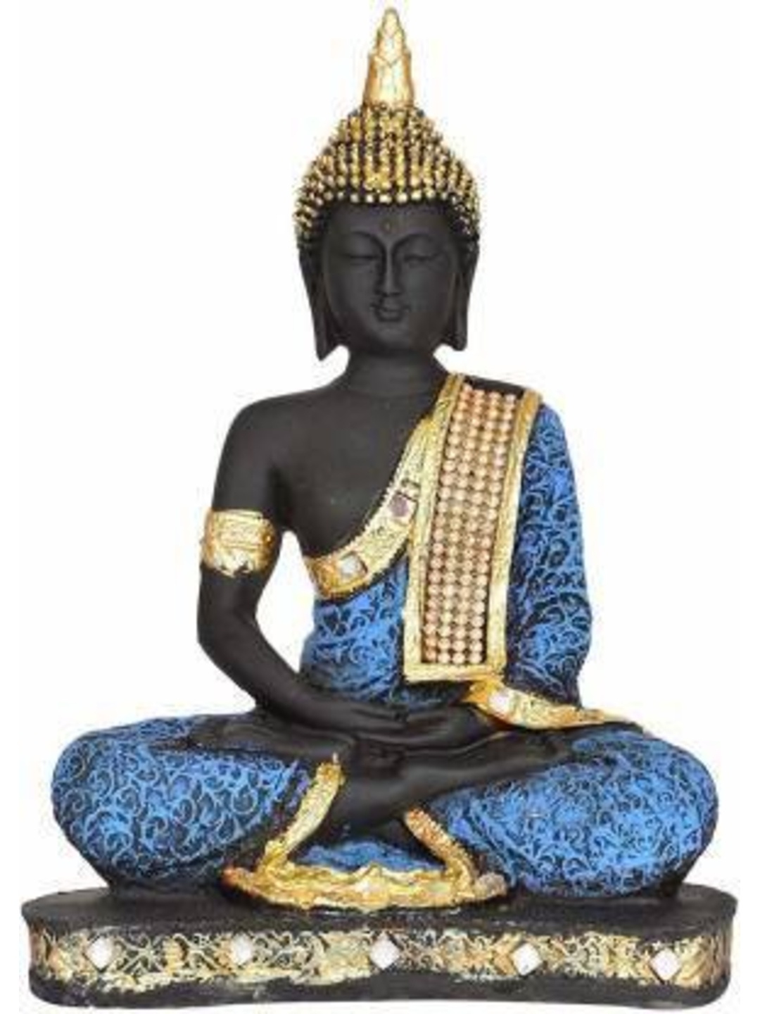 

Goldiluxe Black & Blue Textured Buddha Showpiece