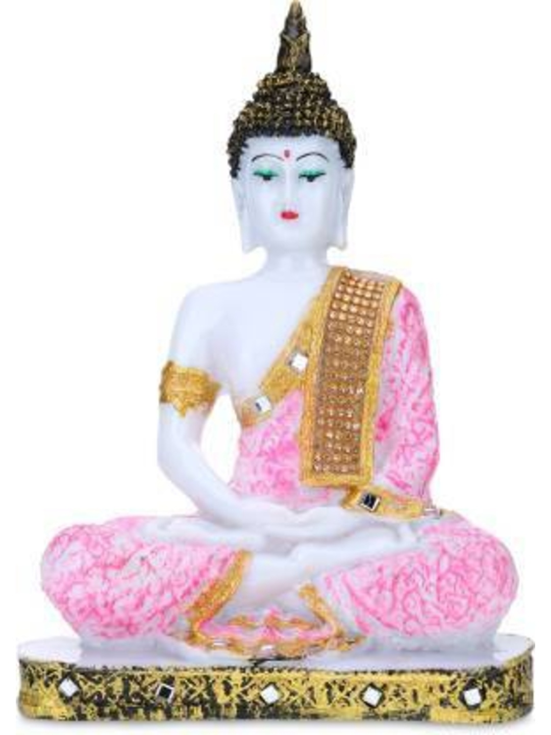 

Goldiluxe White & Pink Buddha Idol Showpiece