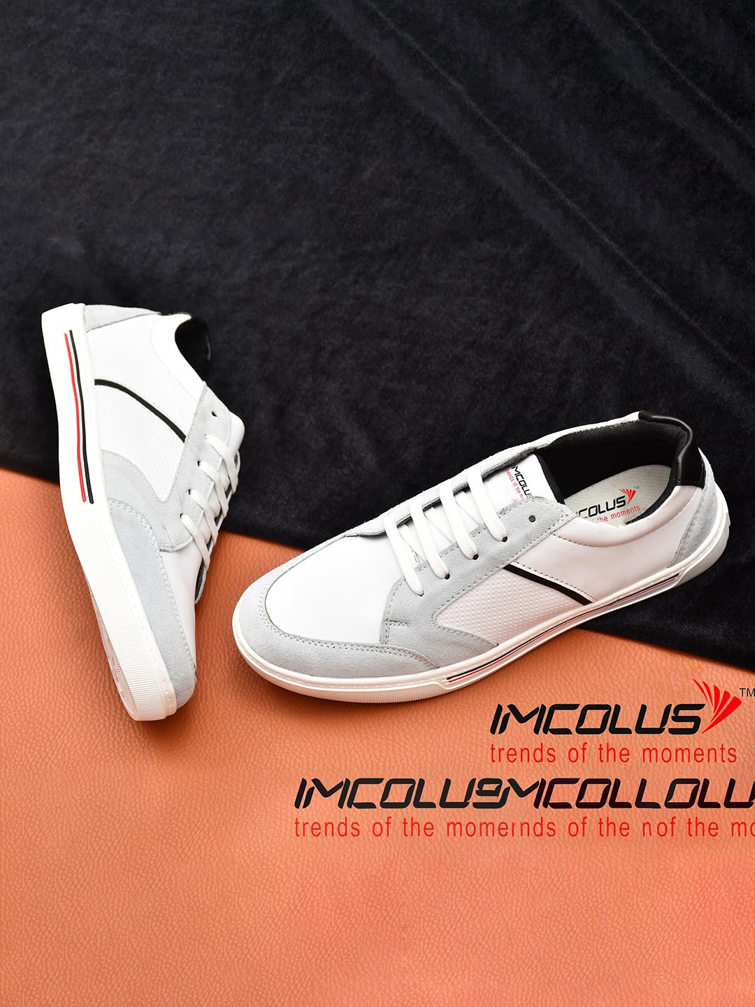 

IMCOLUS Men Textured Comfort Insole Sneakers, White
