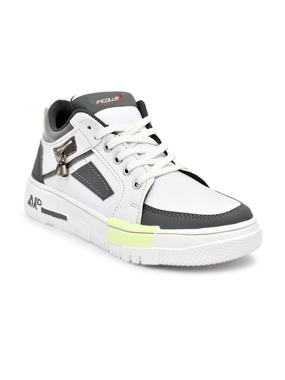

IMCOLUS Men Colourblocked Lace-Up Sneakers, White