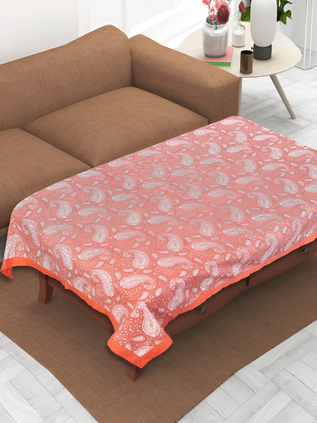

Texstylers Pink Ethnic Motifs Anti-Slip Cotton 4-Seater Rectangular Table Cover