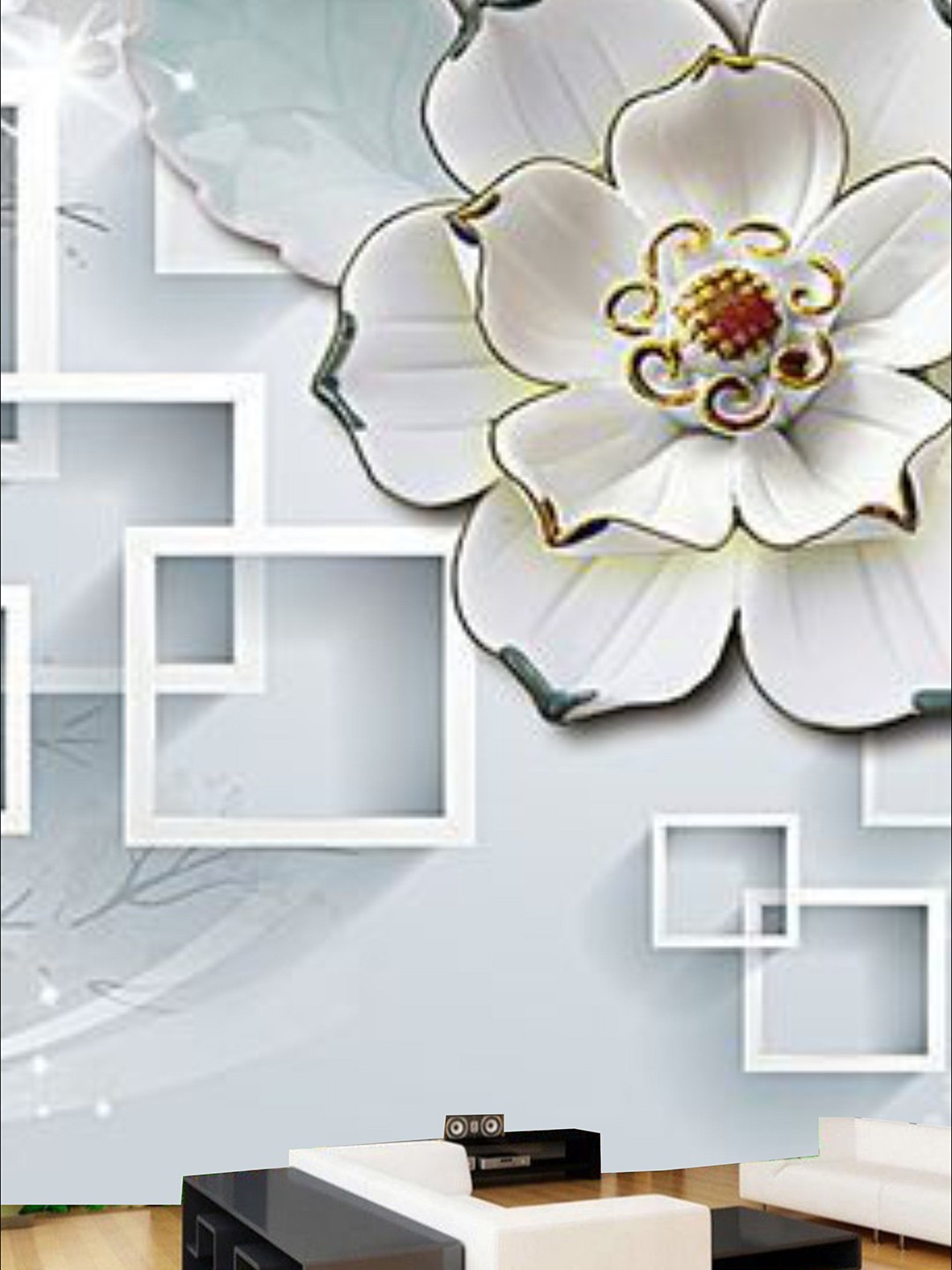 

KSHIRSA Grey Floral-Printed Self Adhesive Removable Waterproof Wallpaper