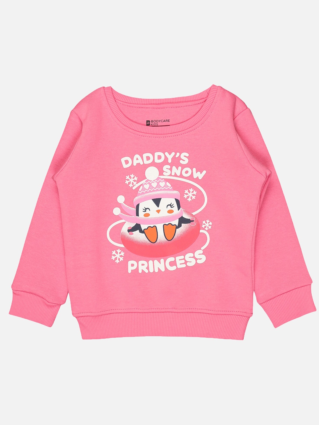 

Bodycare Kids Girls Graphic Printed Fleece Pullover, Fuchsia
