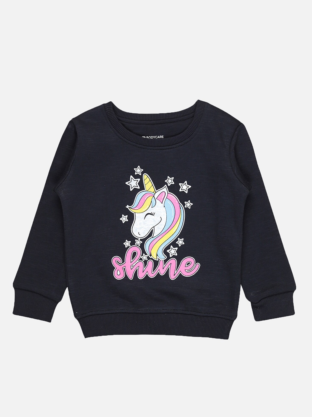 

Bodycare Kids Girls Printed Fleece Pullover Sweatshirt, Navy blue