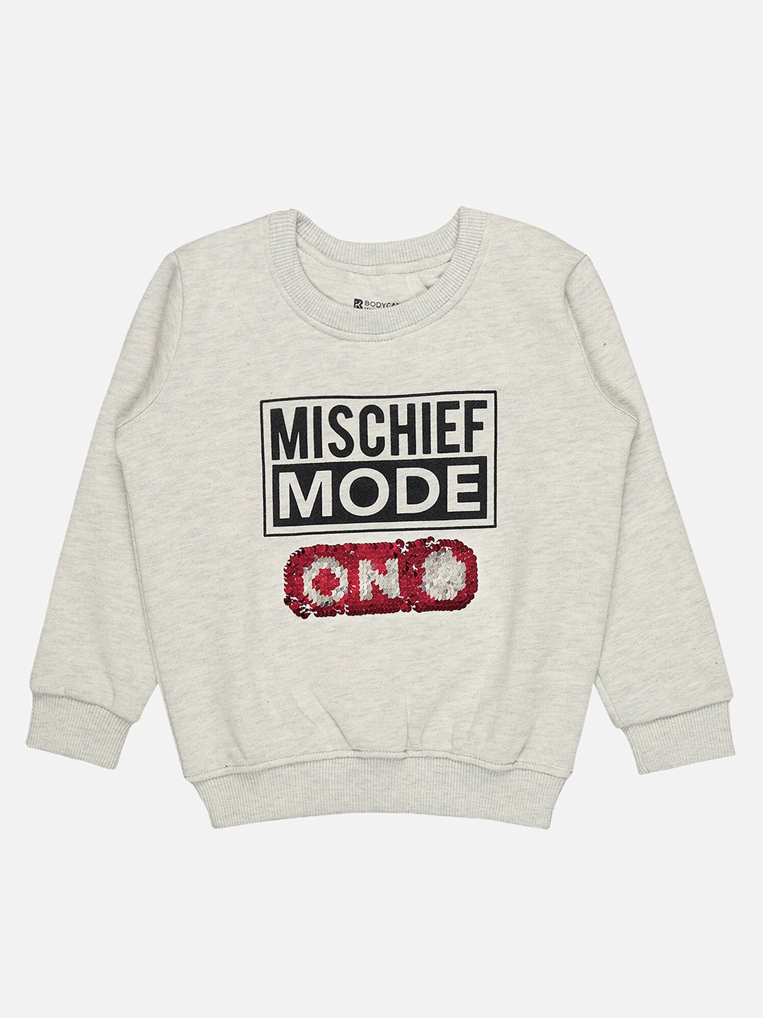 

Bodycare Kids Infant Boys Typography Printed Fleece Sweatshirt, Grey melange