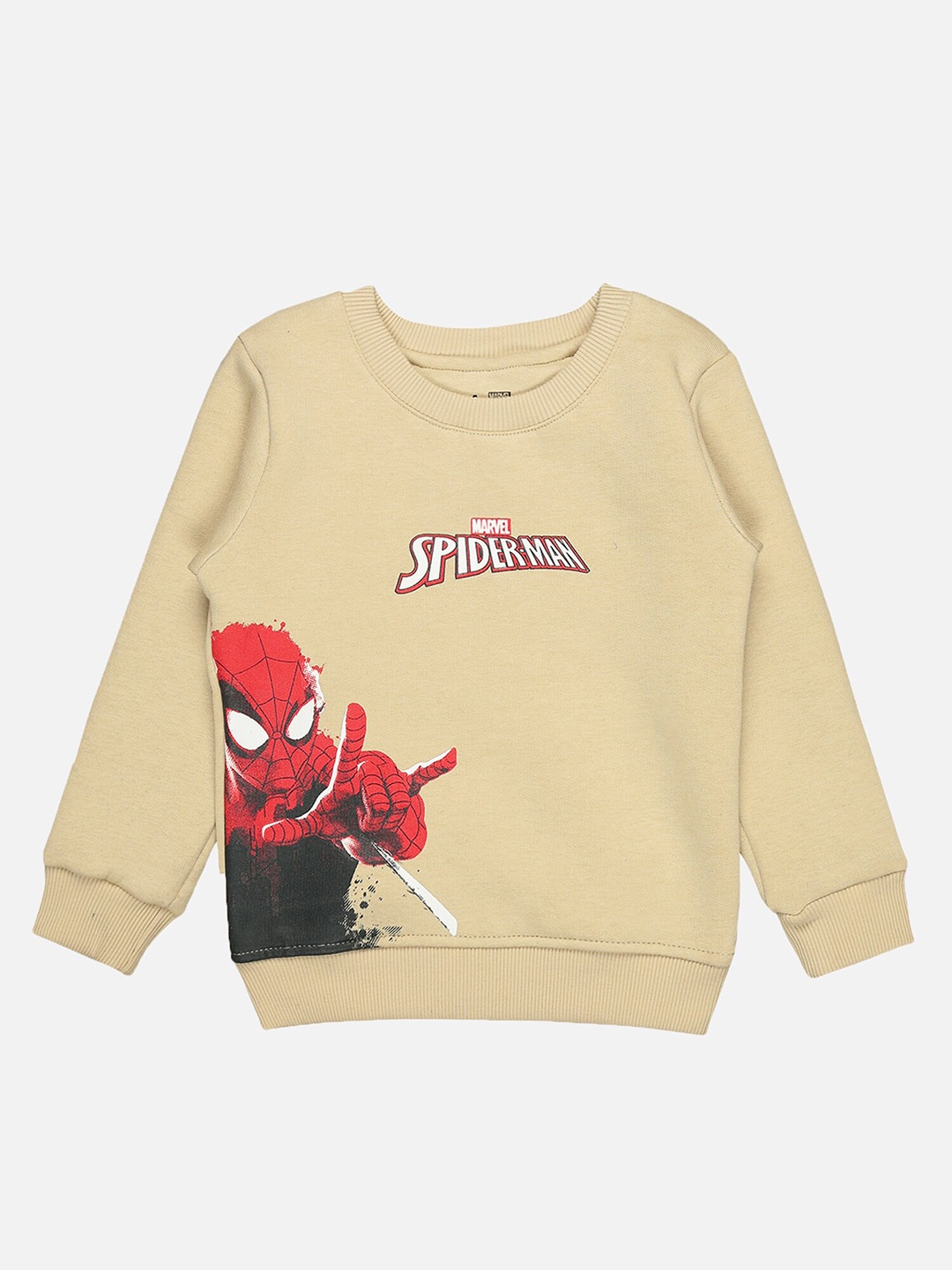

Bodycare Kids Boys Spider-Man Printed Fleece Pullover Sweatshirt, Beige