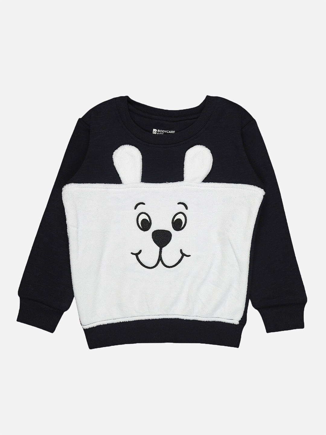 

Bodycare Kids Boys Colourblocked Embroidered Fleece Pullover Sweatshirt, Navy blue