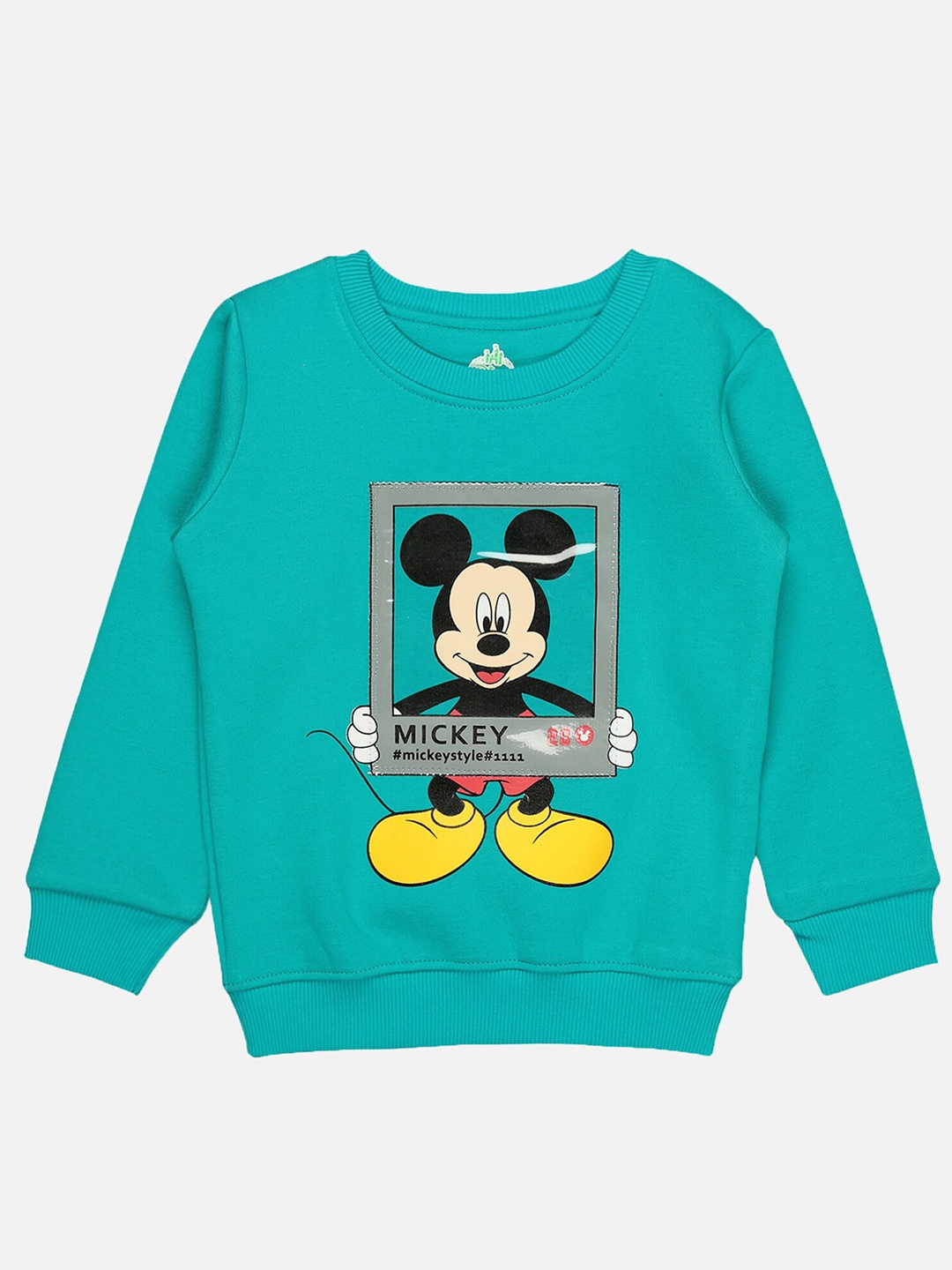 

Bodycare Kids Boys Mickey Mouse Printed Fleece Sweatshirt, Green