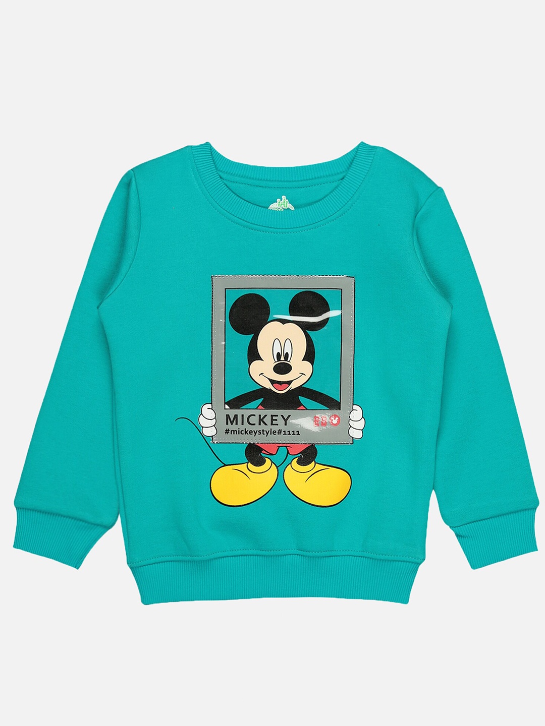 

Bodycare Kids Infants Boys Mickey Mouse Printed Fleece Sweatshirt, Green