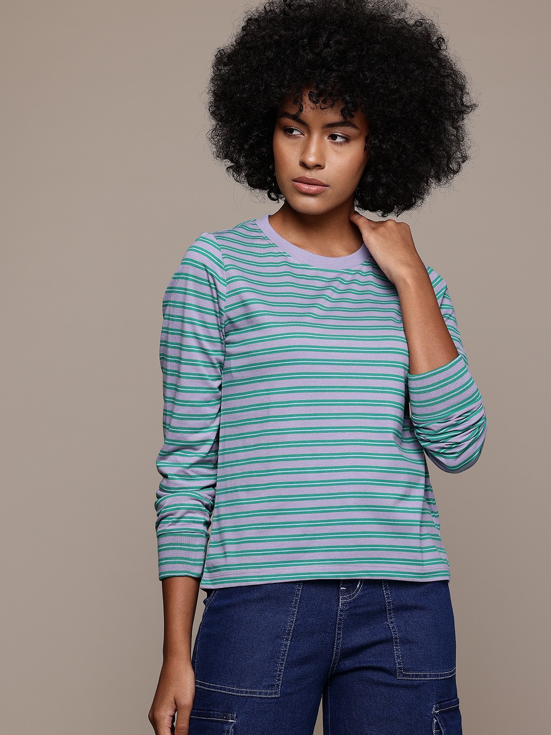 

The Roadster Lifestyle Co. Striped T-shirt, Purple