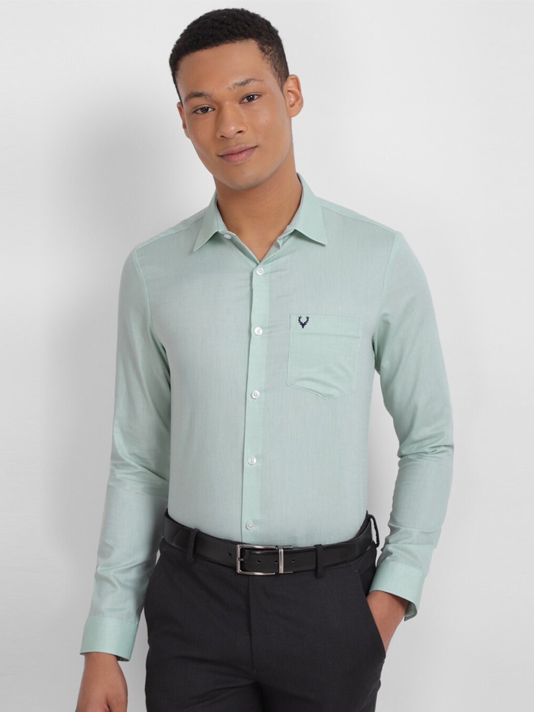 

Allen Solly Slim Fit Pure Cotton Formal Shirt, Green