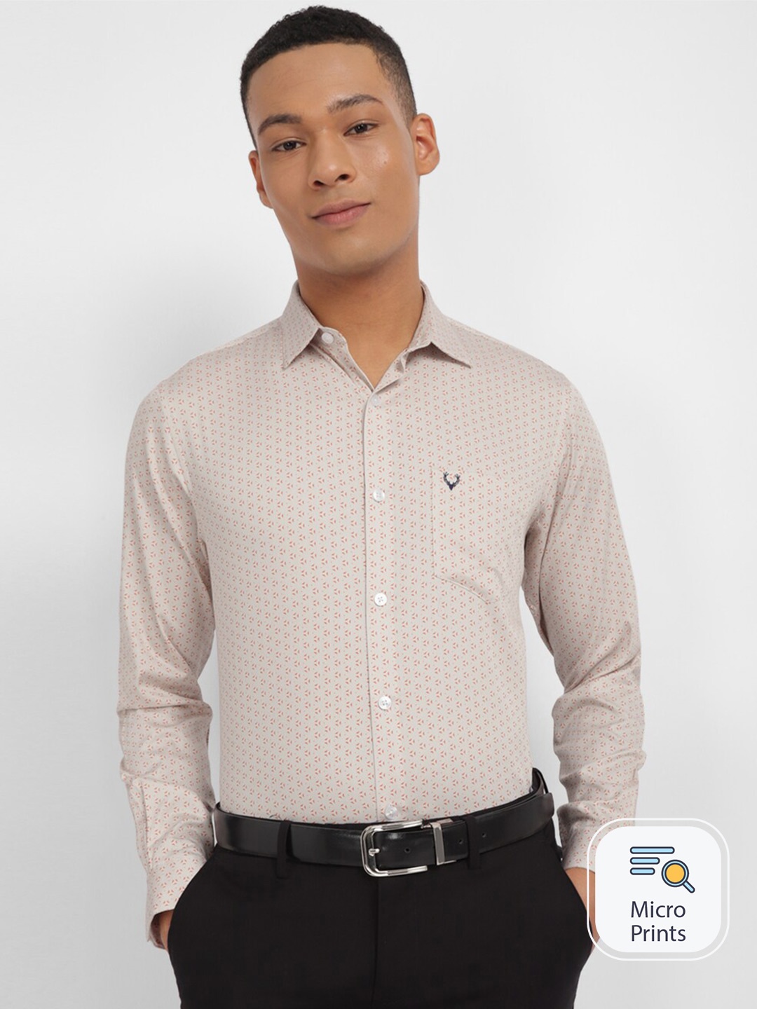 

Allen Solly Slim Fit Printed Pure Cotton Formal Shirt, Grey