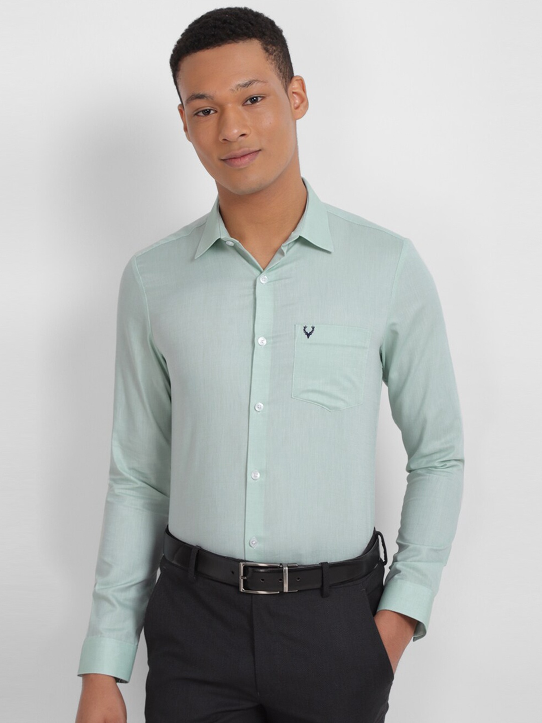 

Allen Solly Slim Fit Pure Cotton Formal Shirt, Green