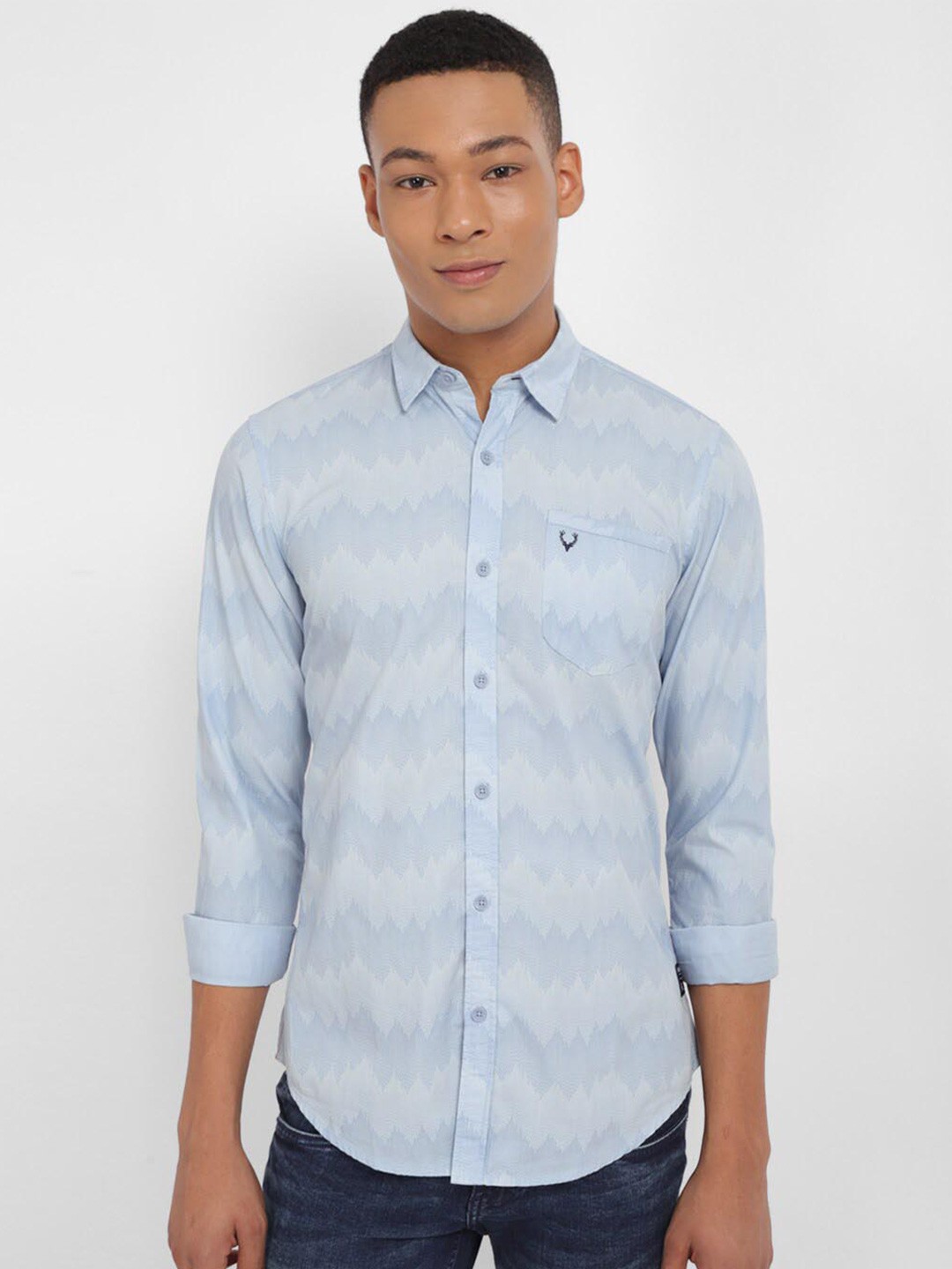 

Allen Solly Printed Pure Cotton Casual Shirt, Blue