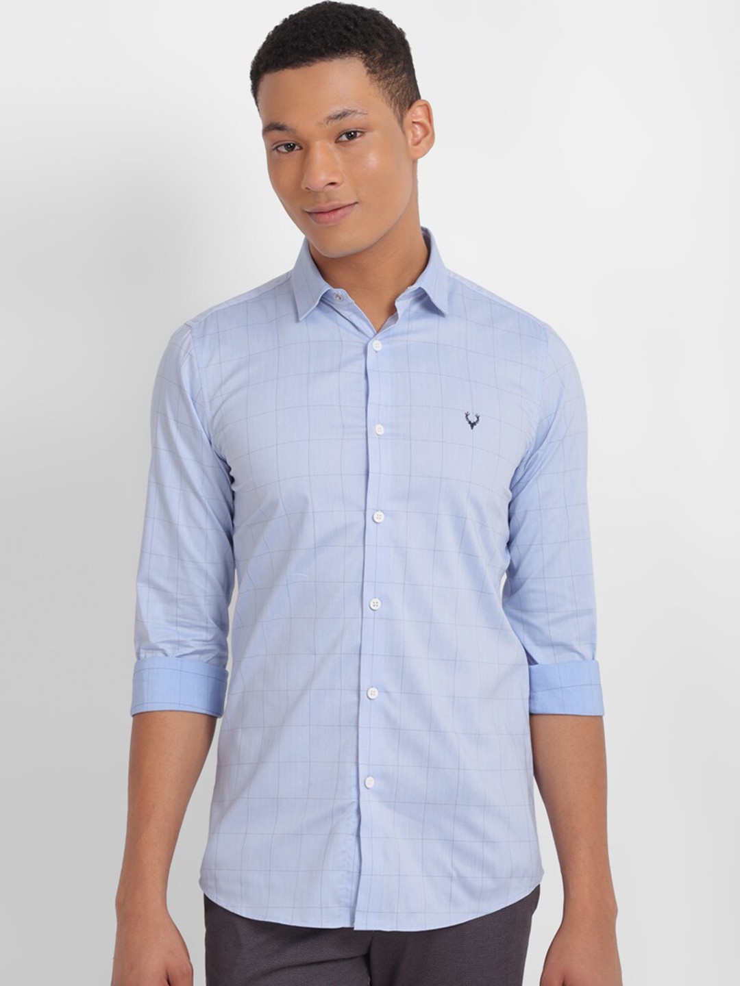 

Allen Solly Slim Fit Checked Casual Shirt, Blue