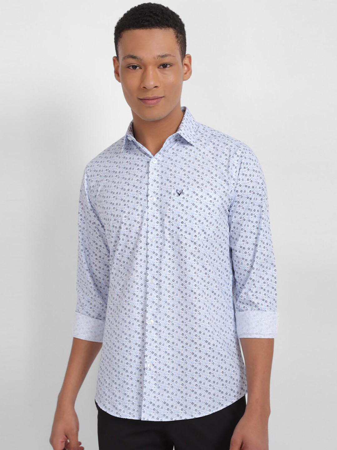 

Allen Solly Micro Ditsy Printed Cotton Slim Fit Casual Shirt, Blue