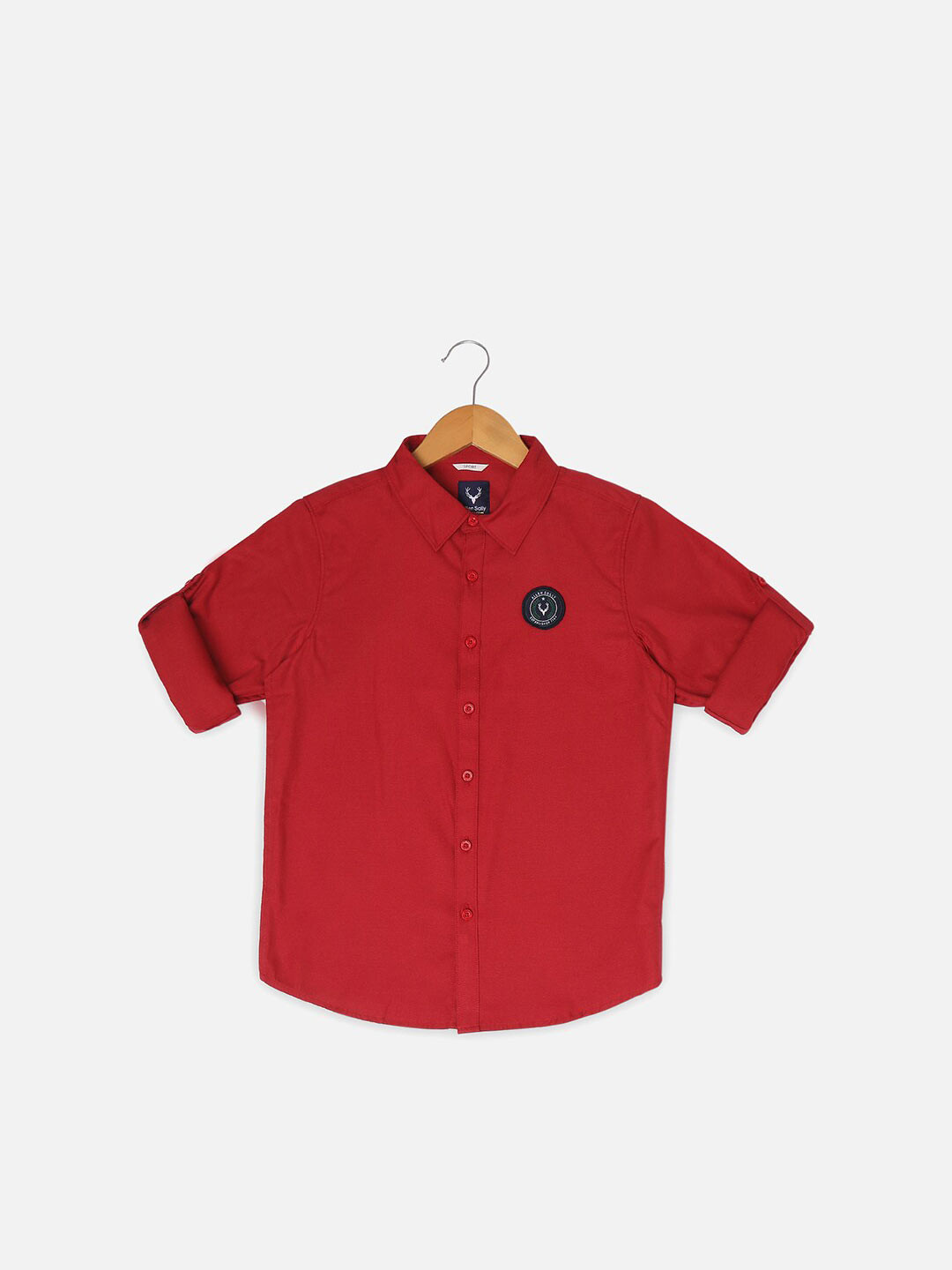 

Allen Solly Junior Boys Slim Fit Textured Self Design Casual Shirt, Red