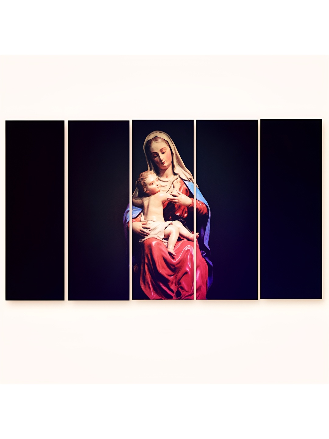 

Casperme Red & Blue 5 Pieces Jesus Wooden Wall Arts