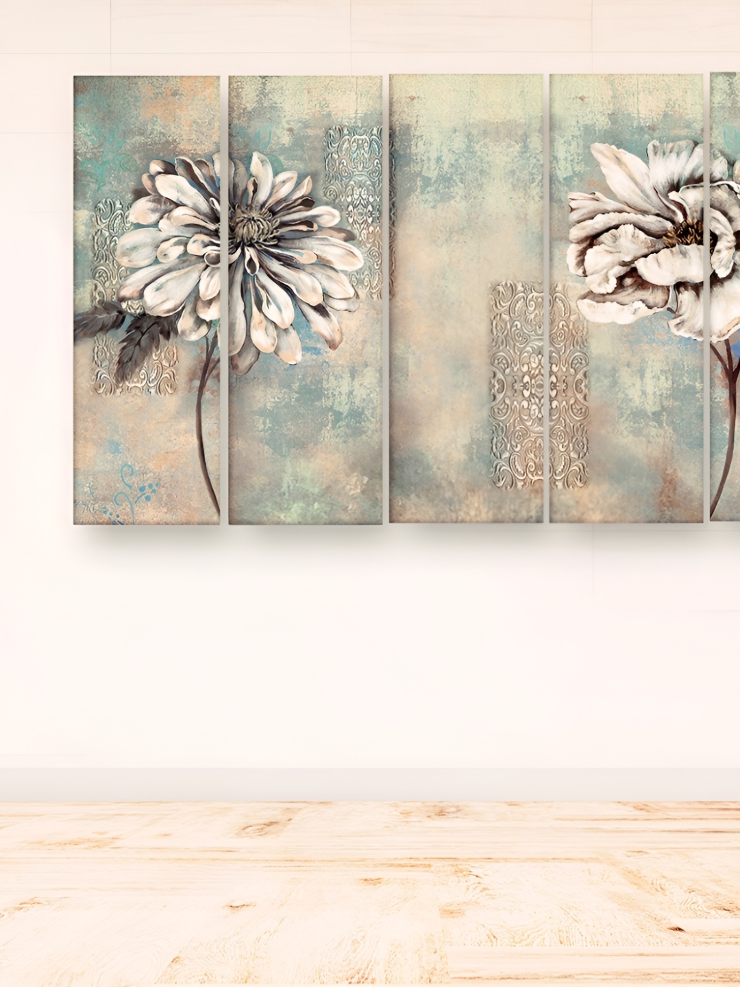 

Casperme Cream & Brown 5 Pieces Modern Art Big Wall Painting